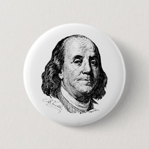 Benjamin Franklin Ronde Button 5,7 Cm