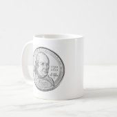 Benjamin Franklin Silver Coin Koffiemok (Voorkant links)