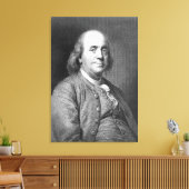 Benjamin Franklin usa president geschiedenis portr Canvas Afdruk (Insitu (Woonkamer))