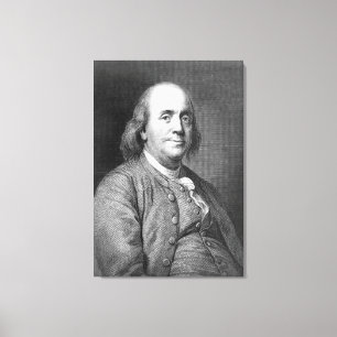 Benjamin Franklin usa president geschiedenis portr Canvas Afdruk