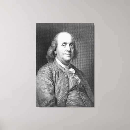 Benjamin Franklin usa president geschiedenis portr Canvas Afdruk (Voorkant)