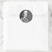 Benjamin Franklin usa president geschiedenis portr Ronde Sticker (Tas)