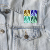 Benjamin Franklin Vierkante Button 5,1 Cm (In situ)