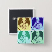 Benjamin Franklin Vierkante Button 5,1 Cm (Voorkant /achterkant)