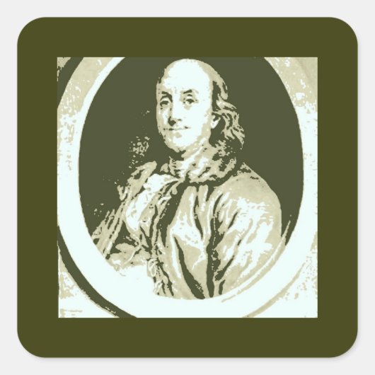 Benjamin Franklin Vierkante Sticker (Voorkant)