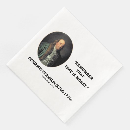 Benjamin Franklin weet nog dat tijd geld is Servet (Hoek)