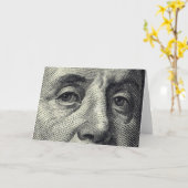 Benjamin Franklin Wenskaart (geld binnenin) Kaart (Gele Bloem)