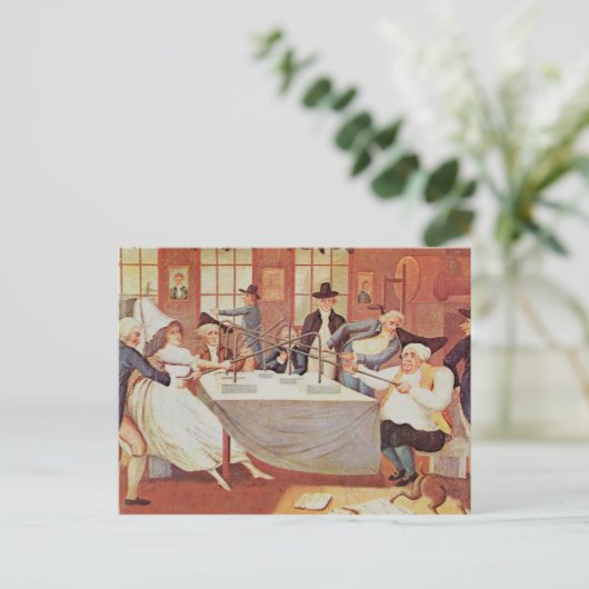 Benjamin Franklin's experimenten met elektriciteit Briefkaart (Staand voorkant)