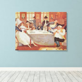 Benjamin Franklin's experimenten met elektriciteit Canvas Afdruk (Insitu (Houten vloer))