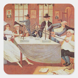 Benjamin Franklin's experimenten met elektriciteit Vierkante Sticker