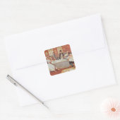 Benjamin Franklin's experimenten met elektriciteit Vierkante Sticker (Envelop)