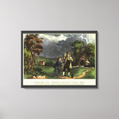 Benjamin Franklin's Kite and Lightning Experiment Canvas Afdruk (Voorkant)