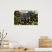 Benjamin Franklin's Kite and Lightning Experiment Poster (Keuken)