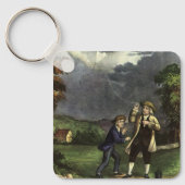 Benjamin Franklin's Kite and Lightning Experiment Sleutelhanger (Voorkant)