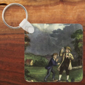 Benjamin Franklin's Kite and Lightning Experiment Sleutelhanger (Voorkant)