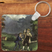 Benjamin Franklin's Kite and Lightning Experiment Sleutelhanger (Achterkant)