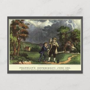 Benjamin Franklin's Lightning and Kite Experiment Briefkaart