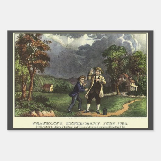 Benjamin Franklin's Lightning and Kite Experiment Inpakpapier Vel (Voorkant 2)