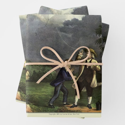 Benjamin Franklin's Lightning and Kite Experiment Inpakpapier Vel (In situ)