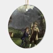 Benjamin Franklin's Lightning and Kite Experiment Keramisch Ornament (Links)