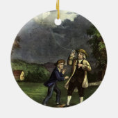 Benjamin Franklin's Lightning and Kite Experiment Keramisch Ornament (Achterkant)