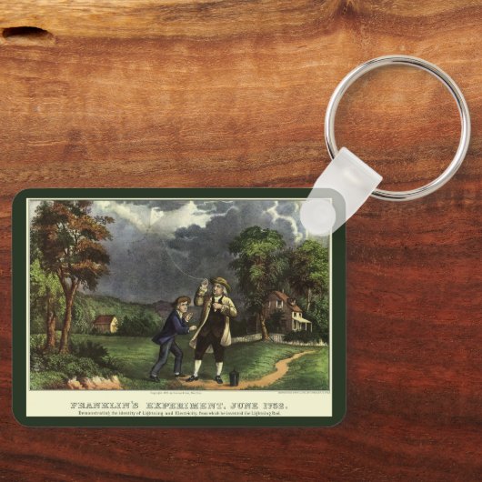 Benjamin Franklin's Lightning and Kite Experiment Sleutelhanger (Voorkant)