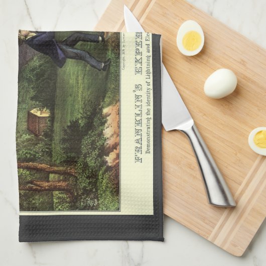 Benjamin Franklin's Lightning and Kite Experiment Theedoek (Quarter Fold)