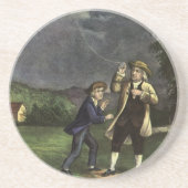 Benjamin Franklin's Lightning and Kite Experiment Zandsteen Onderzetter (Voorkant)