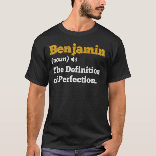 Benjamin Gift Naam Gepersonaliseerde Verjaardag Na T-shirt (Voorkant)