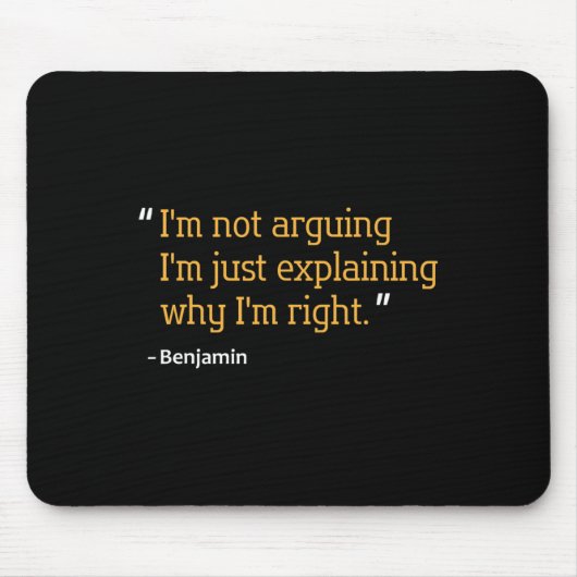 Benjamin Gift Quote Grappige Verjaardag Gepersonal Muismat (Voorkant)