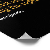 Benjamin Gift Quote Grappige Verjaardag Gepersonal Poster (Hoek)