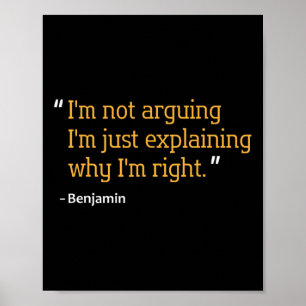 Benjamin Gift Quote Grappige Verjaardag Gepersonal Poster