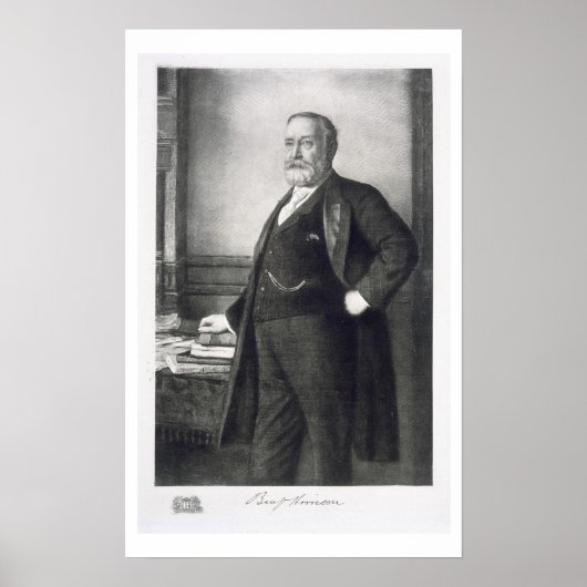 Benjamin Harrison (1833-1901), 23e President van t Poster (Voorkant)