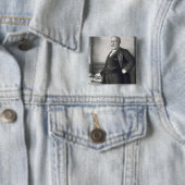 Benjamin Harrison (1833-1901), 23e President van t Vierkante Button 5,1 Cm (In situ)
