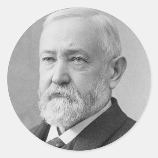 Benjamin Harrison 23 Ronde Sticker (Voorkant)