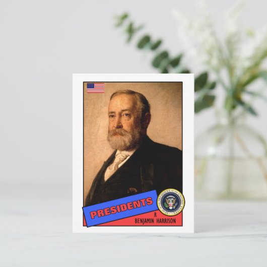 Benjamin Harrison Baseball Card Briefkaart (Staand voorkant)