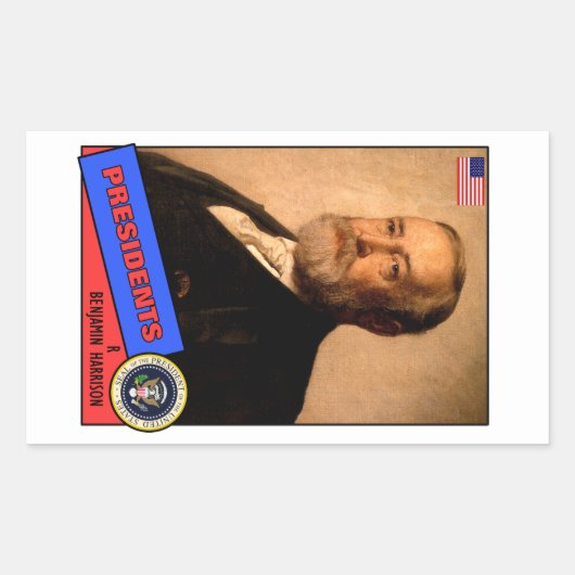 Benjamin Harrison Baseball Card Rechthoekige Sticker (Voorkant)