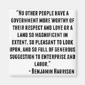 Benjamin Harrison Quote Magneet (Voorkant)