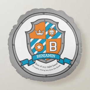 Benjamin letter B naam betekent heraldiek schild Rond Kussen
