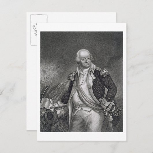 Benjamin Lincoln (1733-1810) (graving) Briefkaart (Voorkant / Achterkant)