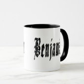 Benjamin, Name, Logo, Black Combo Coffee Mok. Mok (Voorkant rechts)