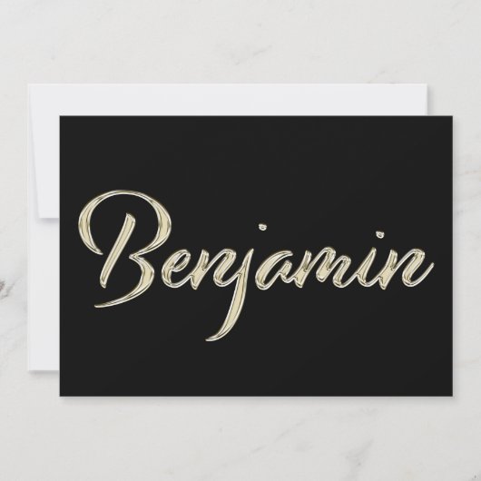 Benjamin Name white gold Handwriting Karte Kaart (Voorkant)