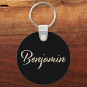 Benjamin Name whitegold Button Schlüsselanhänger Sleutelhanger (Voorkant)