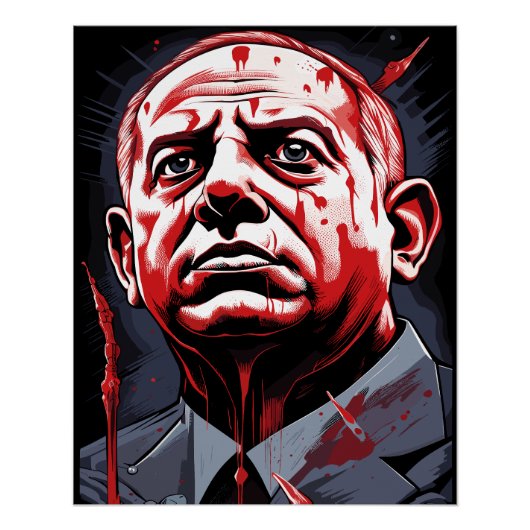 Benjamin Netanyahu Blood Perfect Poster (Voorkant)