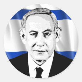 Benjamin Netanyahu Israëlische premier Ronde Sticker