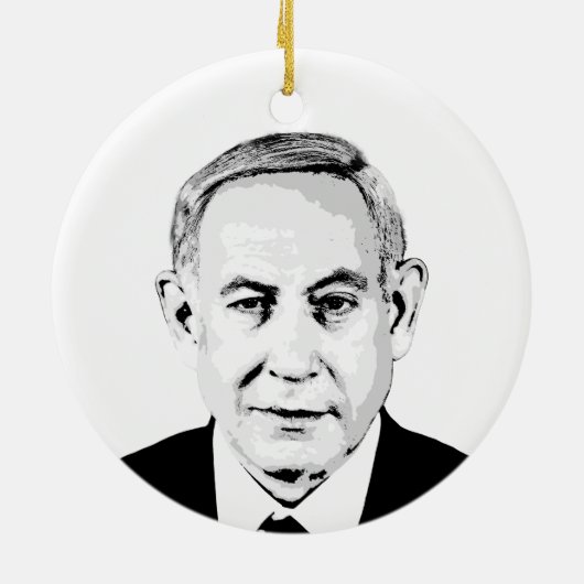 Benjamin Netanyahu Keramisch Ornament (Achterkant)