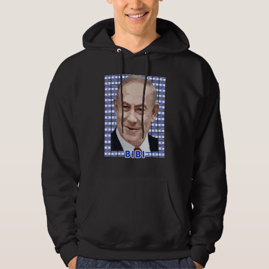 Benjamin Netanyahu Portret Premier van Isr Hoodie (Voorkant)