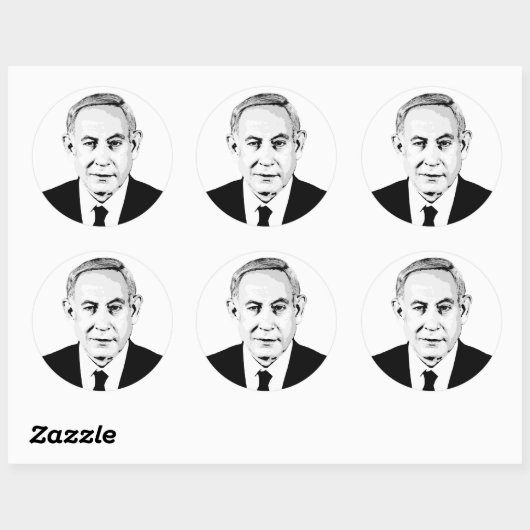 Benjamin Netanyahu Ronde Sticker (Vel)