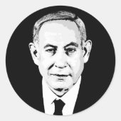 Benjamin Netanyahu Ronde Sticker (Voorkant)
