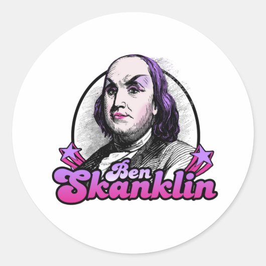 Benjamin Skanklin Ronde Sticker (Voorkant)
